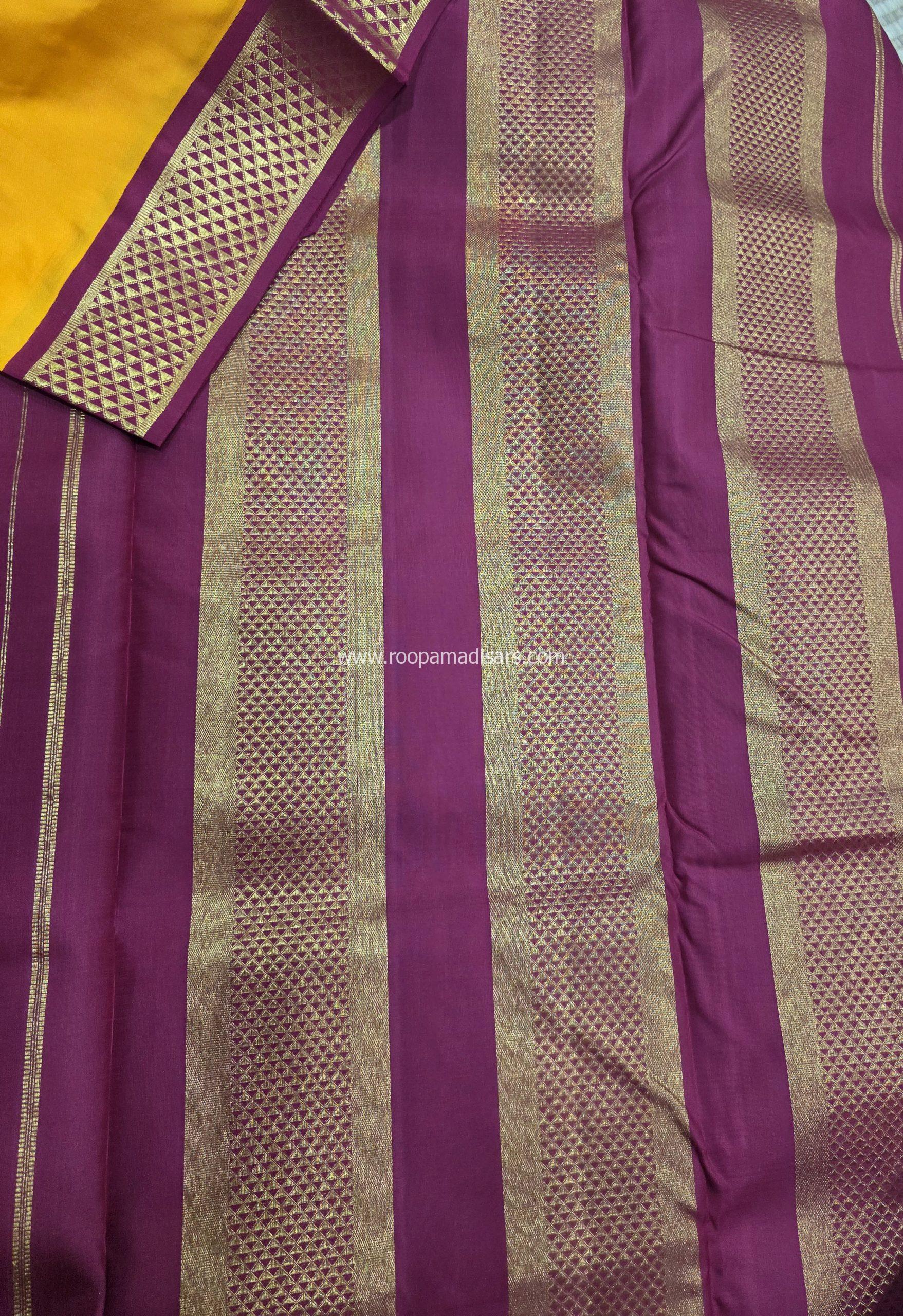 Pure Silk Madisar(with silk mark)-2PALLU 10YARDS PURE SILK PATTU MADISAR KORVAI BORDER WITHOUT BLOUSE PIECE - Image 4