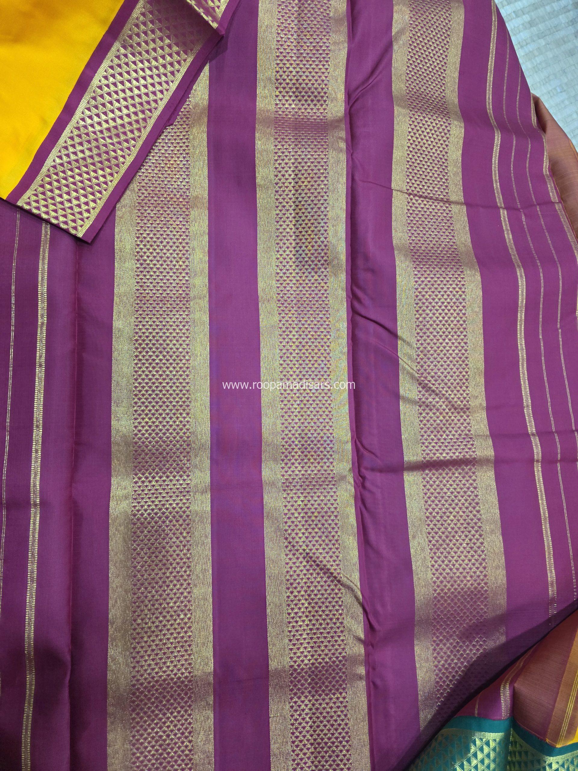 Pure Silk Madisar(with silk mark)-2PALLU 10YARDS PURE SILK PATTU MADISAR KORVAI BORDER WITHOUT BLOUSE PIECE - Image 6