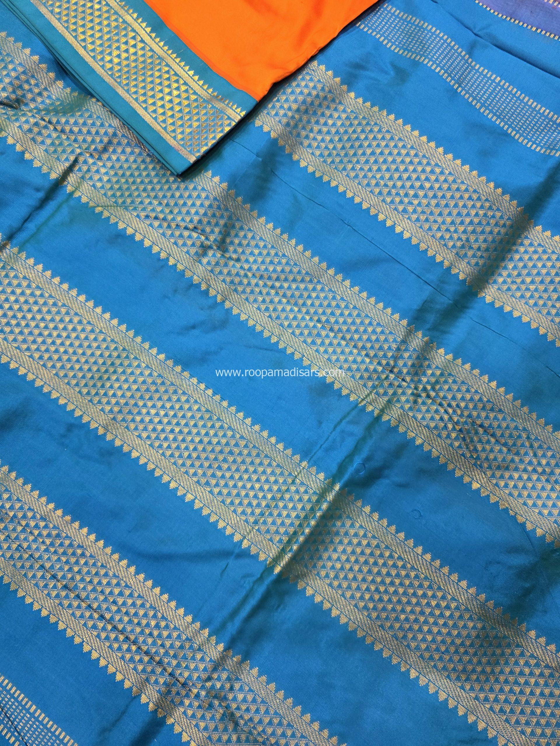 Pure Silk Madisar(with silk mark)-10YARDS PURE SILK PATTU MADISAR KORVAI BORDER WITHOUT BLOUSE PIECE - Image 3