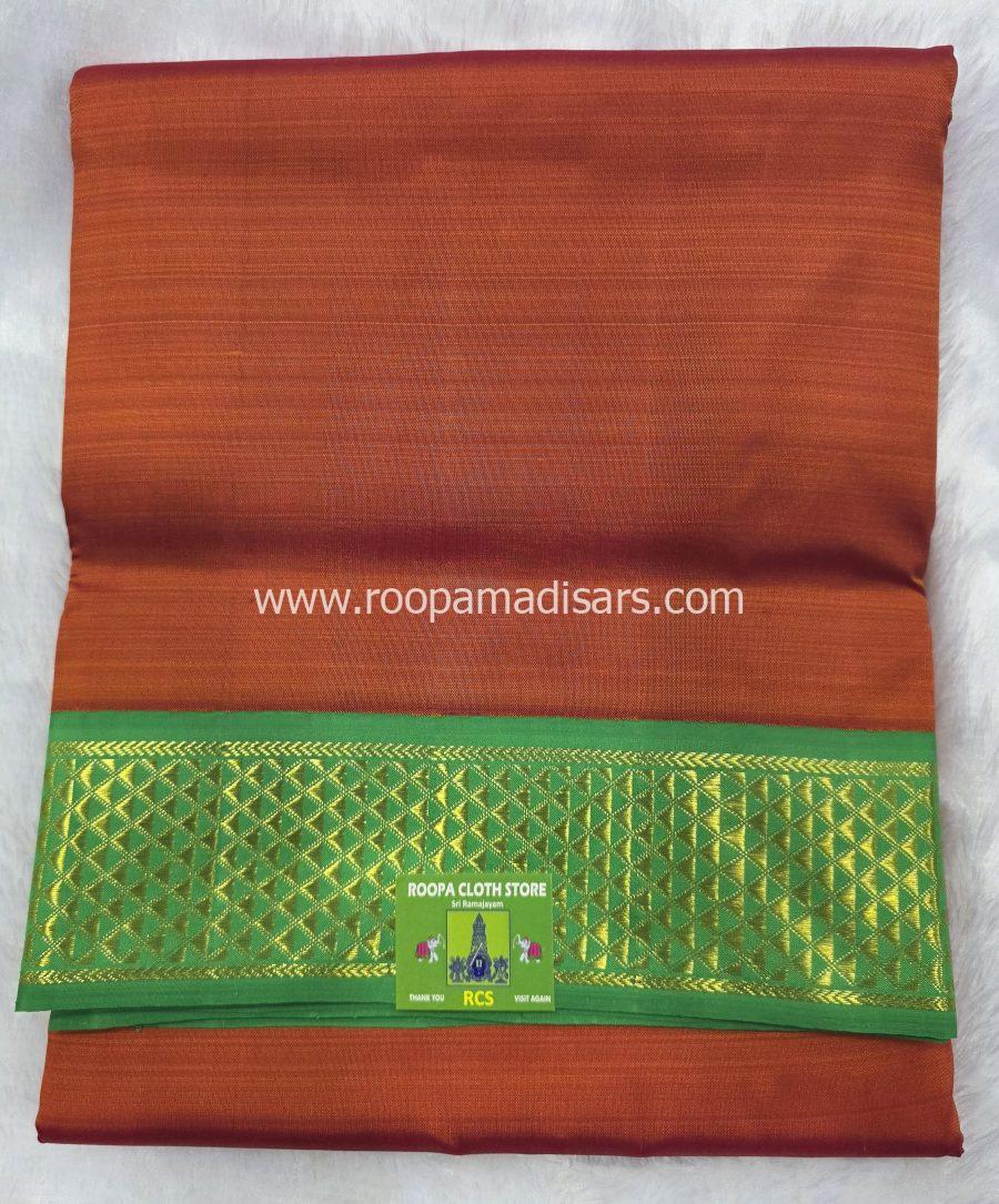 Pure Silk Madisar(with silk mark)-10YARDS PURE SILK PATTU MADISAR KORVAI BORDER WITHOUT BLOUSE PIECE - Image 2