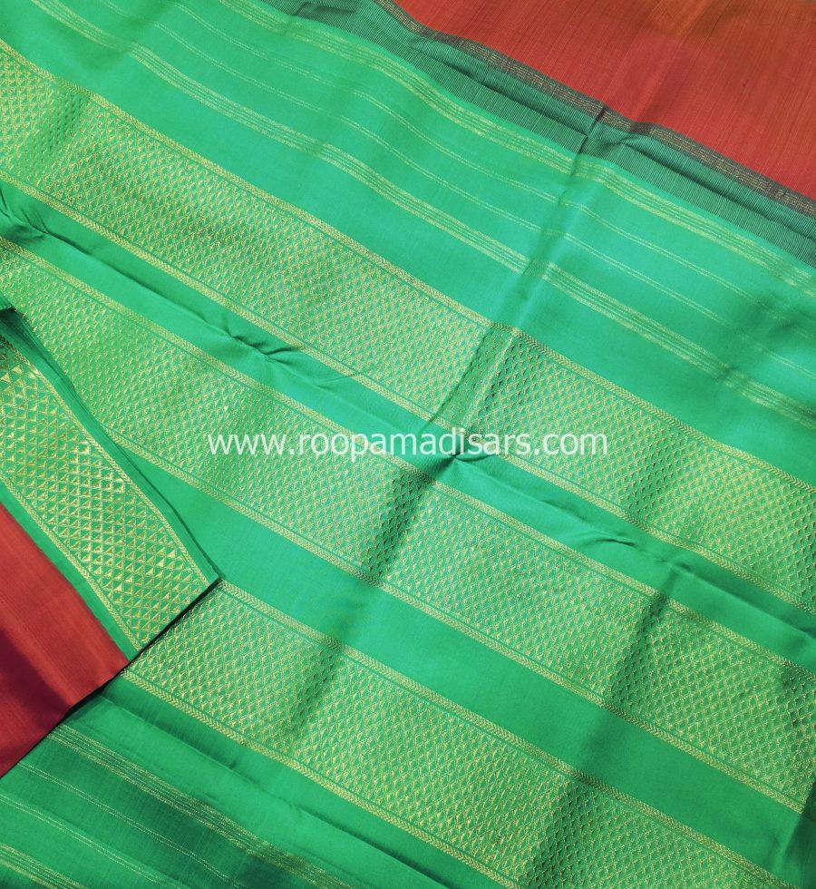 Pure Silk Madisar(with silk mark)-10YARDS PURE SILK PATTU MADISAR KORVAI BORDER WITHOUT BLOUSE PIECE - Image 4