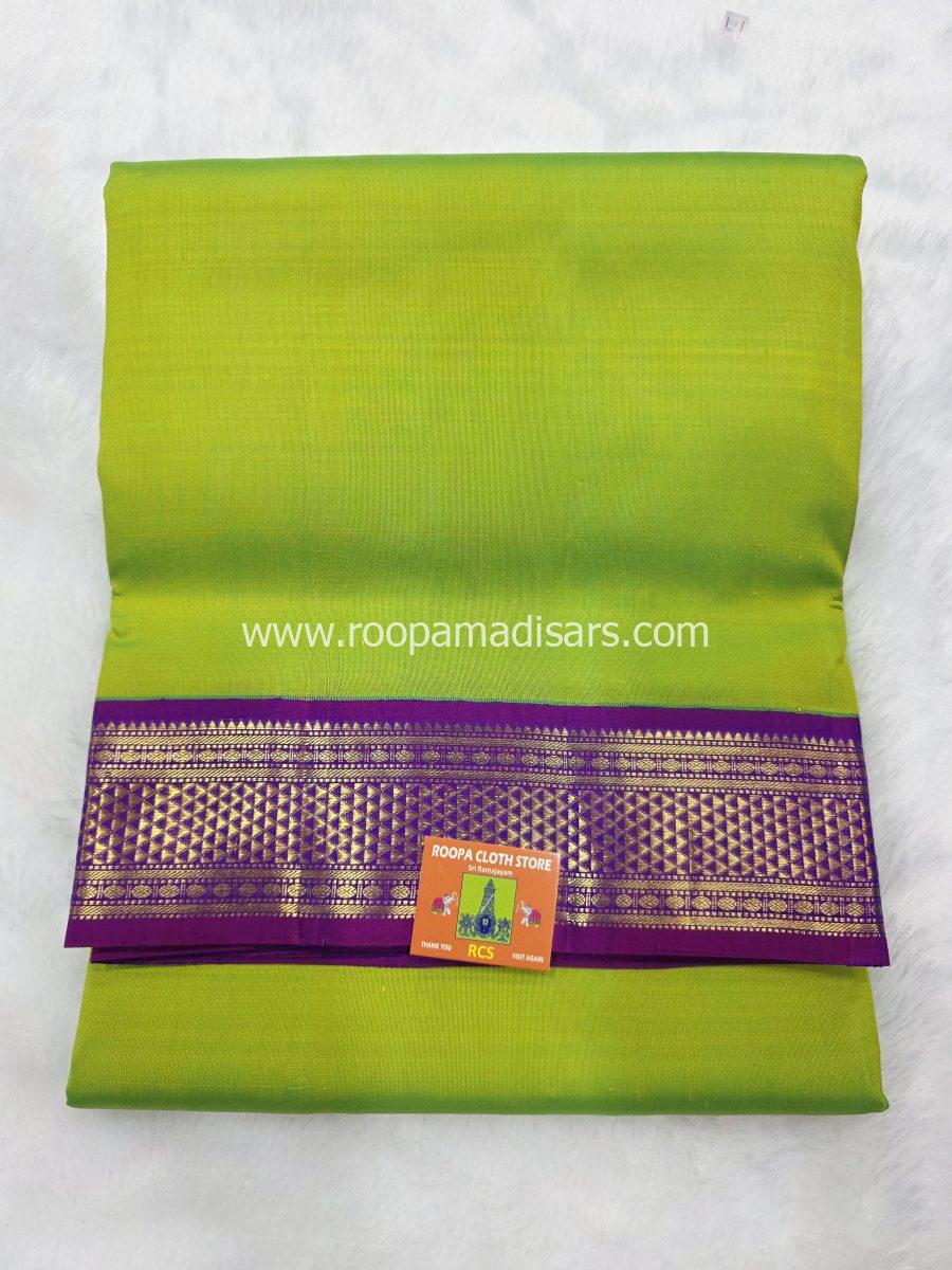 Pure Silk Madisar(with silk mark)-10YARDS PURE SILK PATTU MADISAR KORVAI BORDER WITHOUT BLOUSE PIECE - Image 2