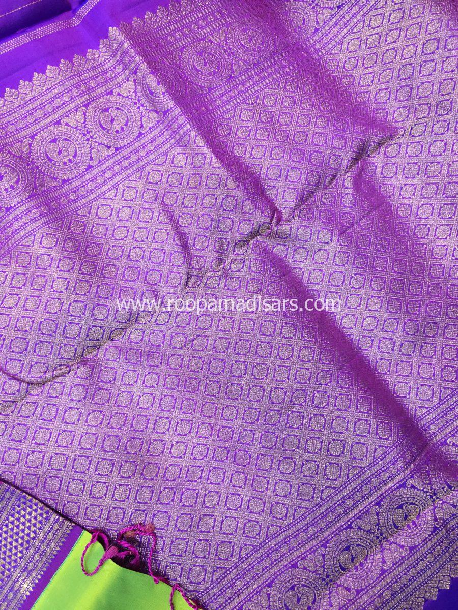 Pure Silk Madisar(with silk mark)-10YARDS PURE SILK PATTU MADISAR KORVAI BORDER WITHOUT BLOUSE PIECE - Image 4