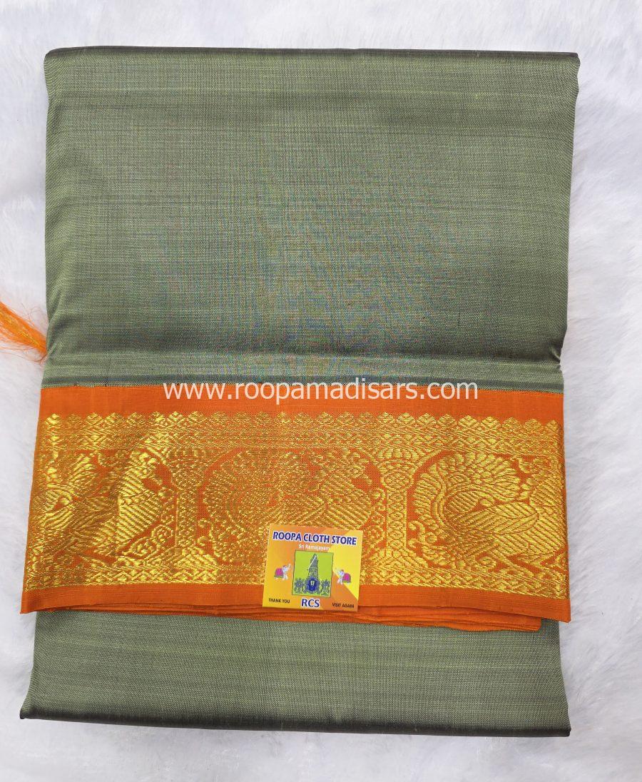 Pure Silk Madisar(with silk mark)-10YARDS PURE SILK PATTU MADISAR KORVAI BORDER WITHOUT BLOUSE - Image 2