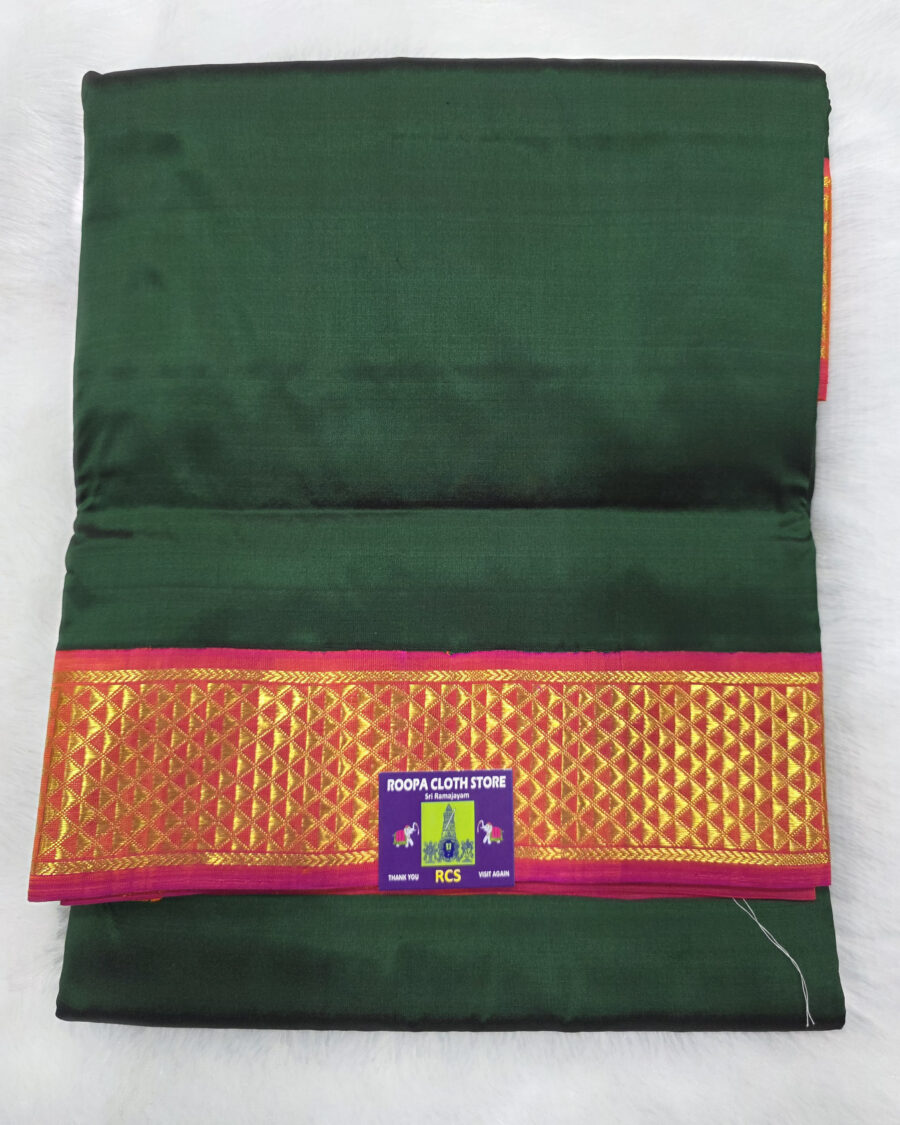 Pure Silk Madisar(with silk mark)-10YARDS PURE SILK PATTU MADISAR KORVAI BORDER WITHOUT BLOUSE PIECE - Image 2