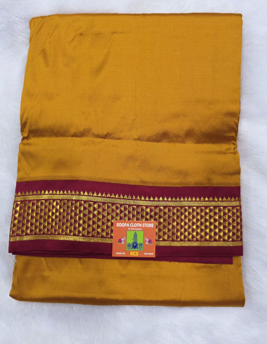 Pure Silk Madisar(with silk mark)-10YARDS PURE SILK PATTU MADISAR KORVAI BORDER WITHOUT BLOUSE PIECE - Image 2