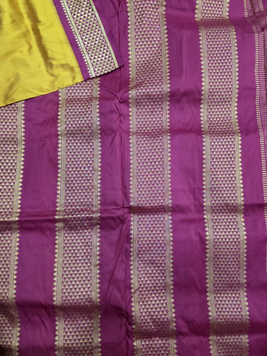 Pure Silk Madisar(with silk mark)-10YARDS PURE SILK PATTU MADISAR KORVAI BORDER WITHOUT BLOUSE PIECE - Image 3