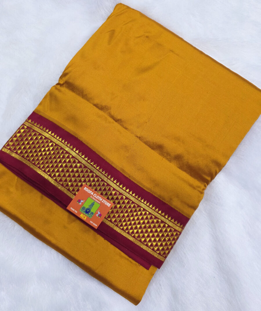 Pure Silk Madisar(with silk mark)-10YARDS PURE SILK PATTU MADISAR KORVAI BORDER WITHOUT BLOUSE PIECE