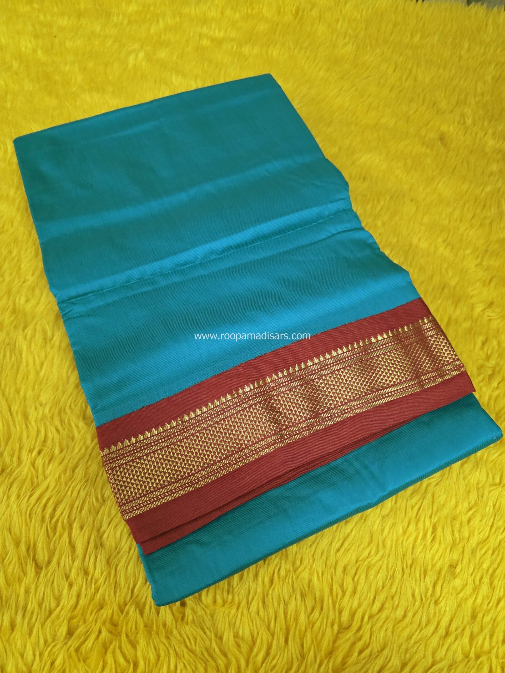 BUTTER SILK MADISARS -10YARDS BUTTER SILK MADISAR KORVAI BORDER WITHOUT BLOUSE PIECE