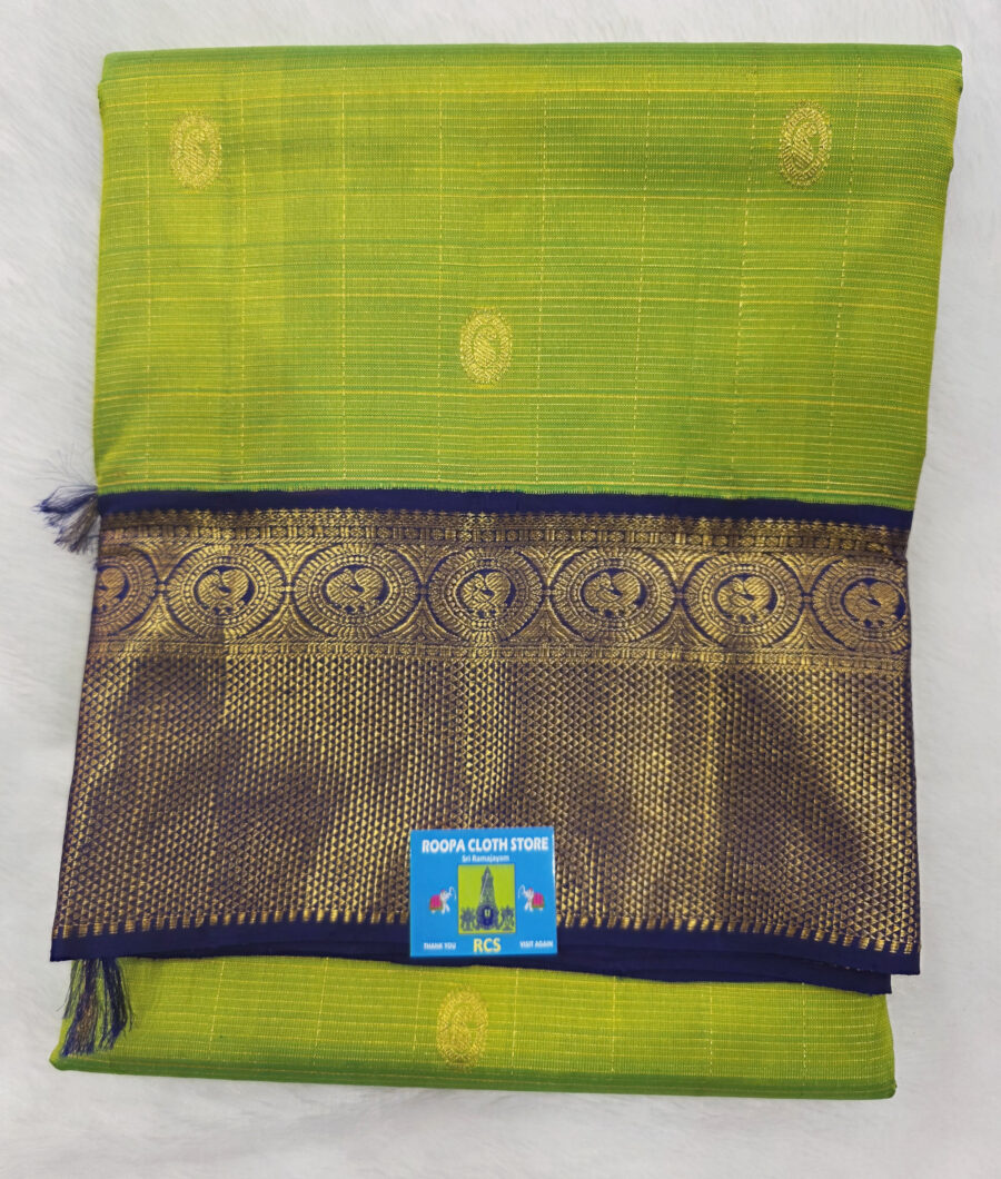Pure Silk Madisar(with silk mark)-10YARDS VAIRAOOSI PURE SILK PATTU MADISAR KORVAI BORDER WITHOUT BLOUSE PIECE - Image 2