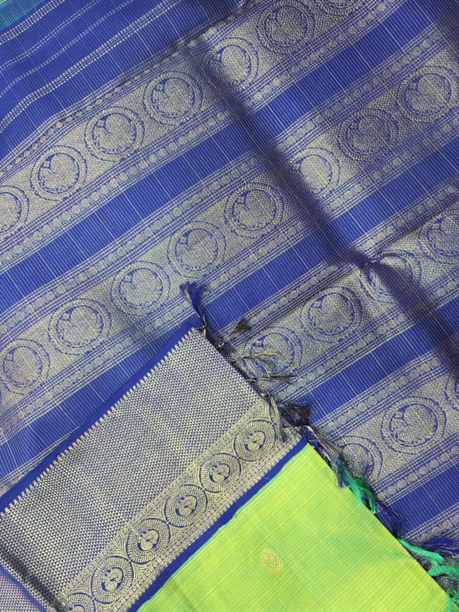 Pure Silk Madisar(with silk mark)-10YARDS VAIRAOOSI PURE SILK PATTU MADISAR KORVAI BORDER WITHOUT BLOUSE PIECE - Image 3