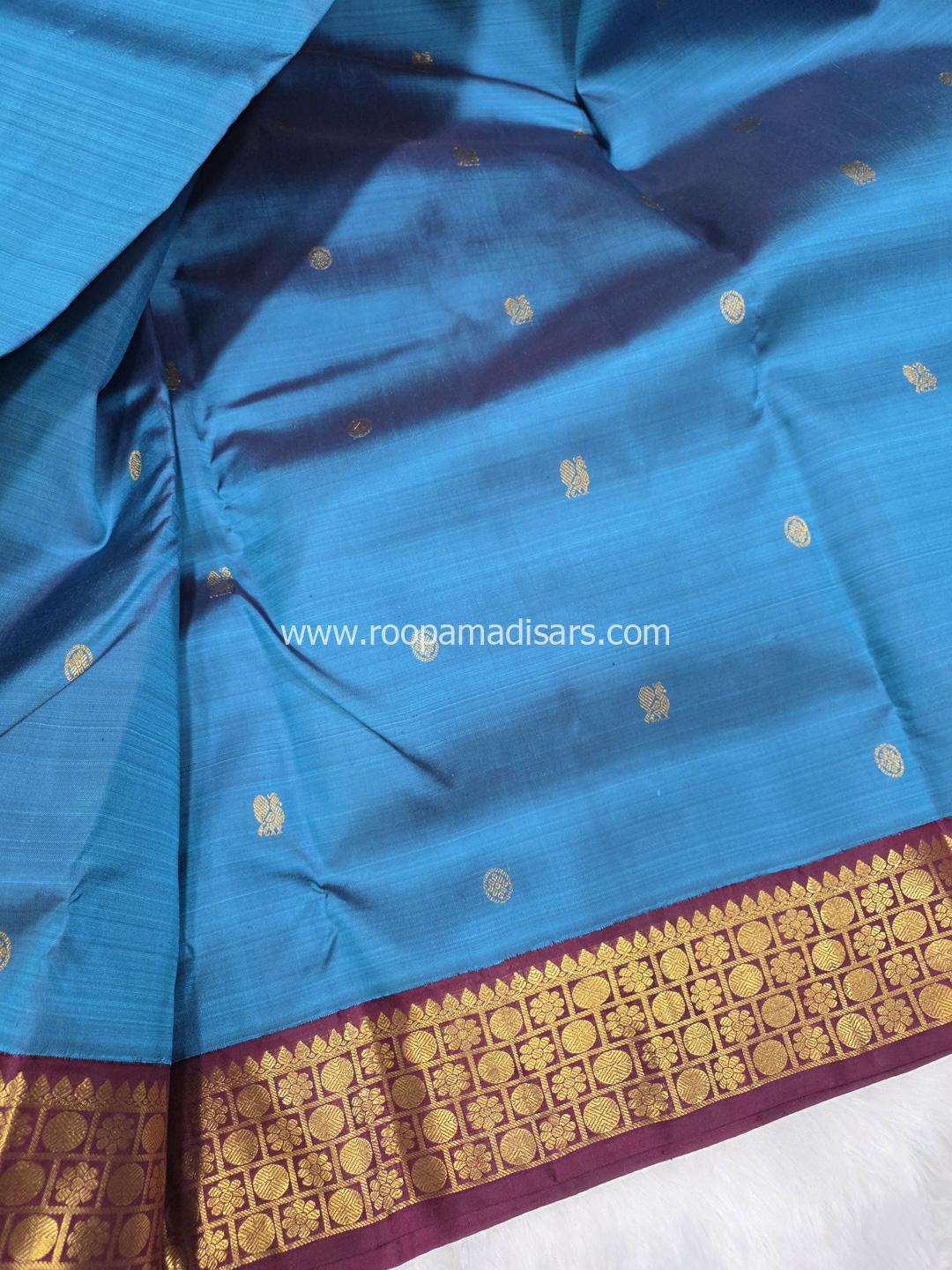 Pure Silk Madisar(with silk mark)-10YARDS PURE SILK PATTU MADISAR KORVAI BORDER WITHOUT BLOUSE PIECE - Image 3