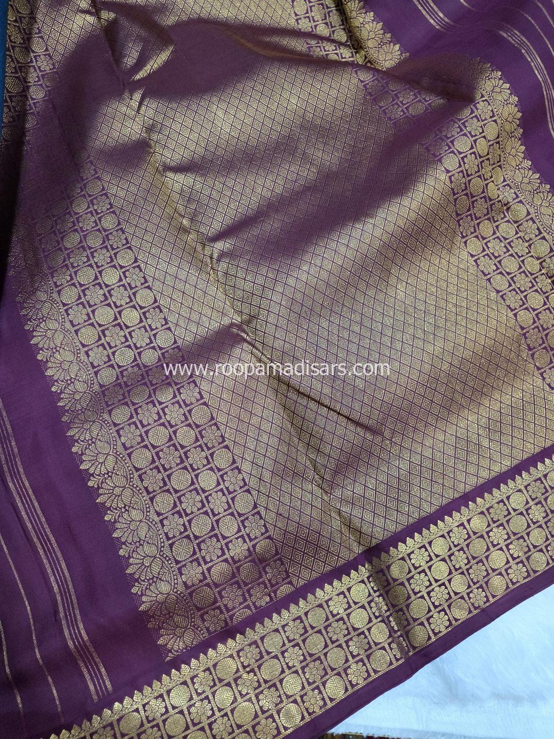Pure Silk Madisar(with silk mark)-10YARDS PURE SILK PATTU MADISAR KORVAI BORDER WITHOUT BLOUSE PIECE - Image 4