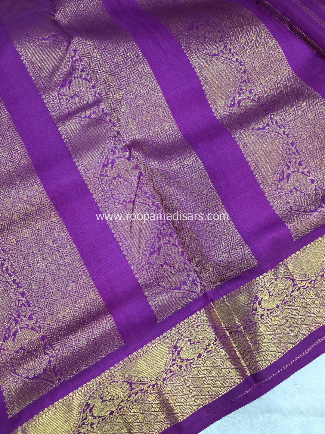 Pure Silk Madisar(with silk mark)-10YARDS PURE SILK PATTU MADISAR KORVAI BORDER WITHOUT BLOUSE PIECE - Image 4