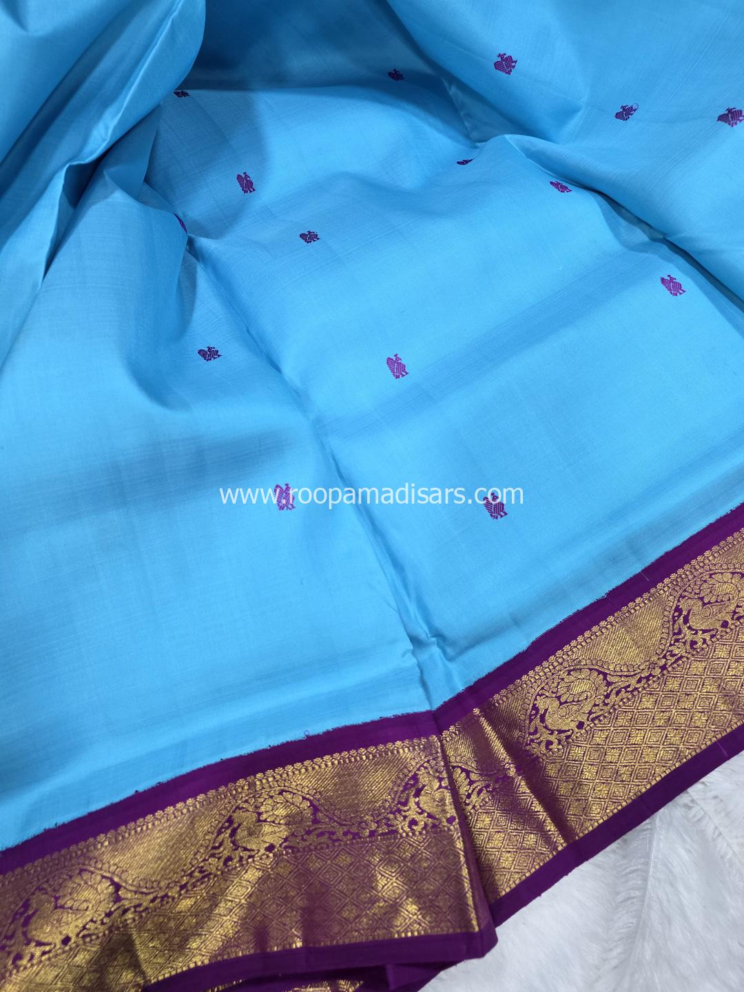 Pure Silk Madisar(with silk mark)-10YARDS PURE SILK PATTU MADISAR KORVAI BORDER WITHOUT BLOUSE PIECE - Image 3