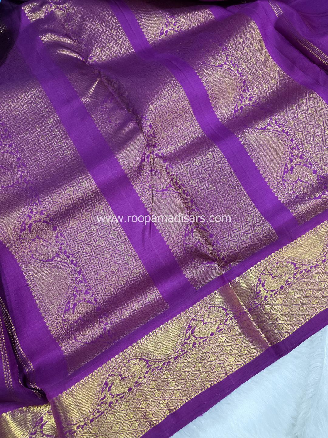Pure Silk Madisar(with silk mark)-10YARDS PURE SILK PATTU MADISAR KORVAI BORDER WITHOUT BLOUSE PIECE - Image 4