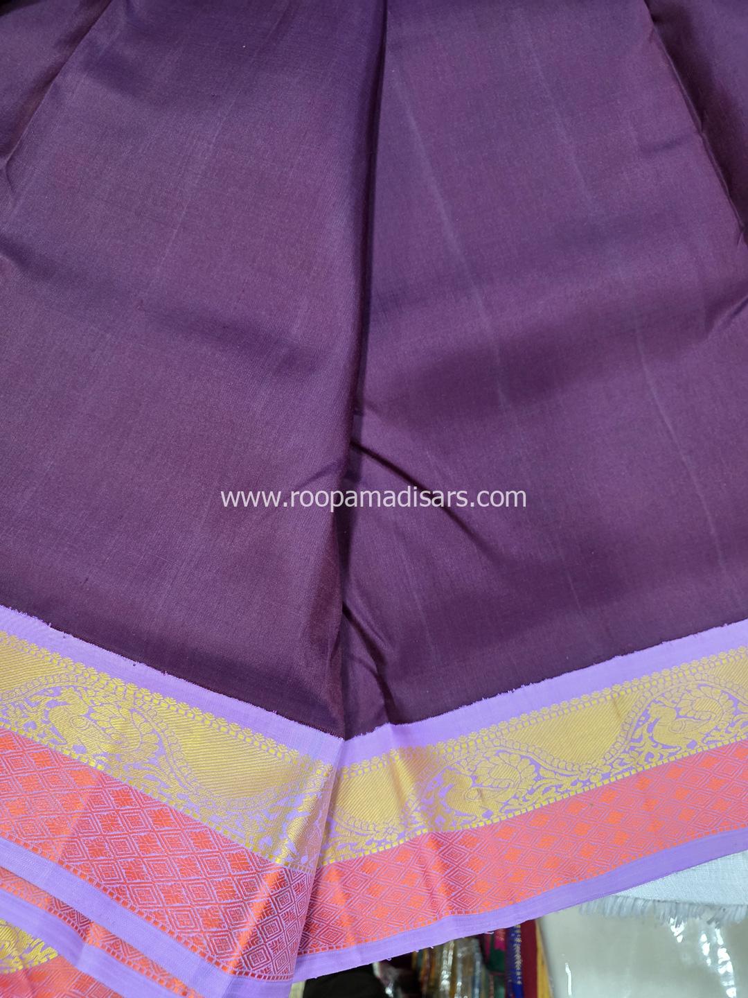 Pure Silk Madisar(with silk mark)-10YARDS PURE SILK PATTU MADISAR KORVAI BORDER WITHOUT BLOUSE PIECE - Image 4