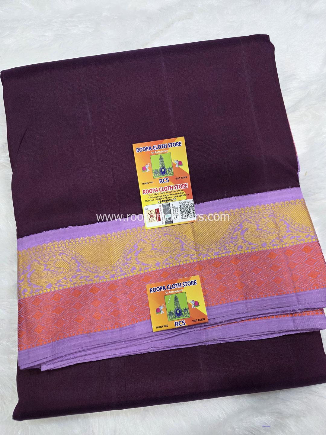 Pure Silk Madisar(with silk mark)-10YARDS PURE SILK PATTU MADISAR KORVAI BORDER WITHOUT BLOUSE PIECE - Image 3
