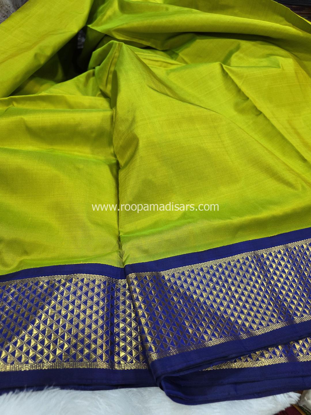 Pure Silk Madisar(with silk mark)-10YARDS PURE SILK PATTU MADISAR KORVAI BORDER WITHOUT BLOUSE PIECE - Image 3