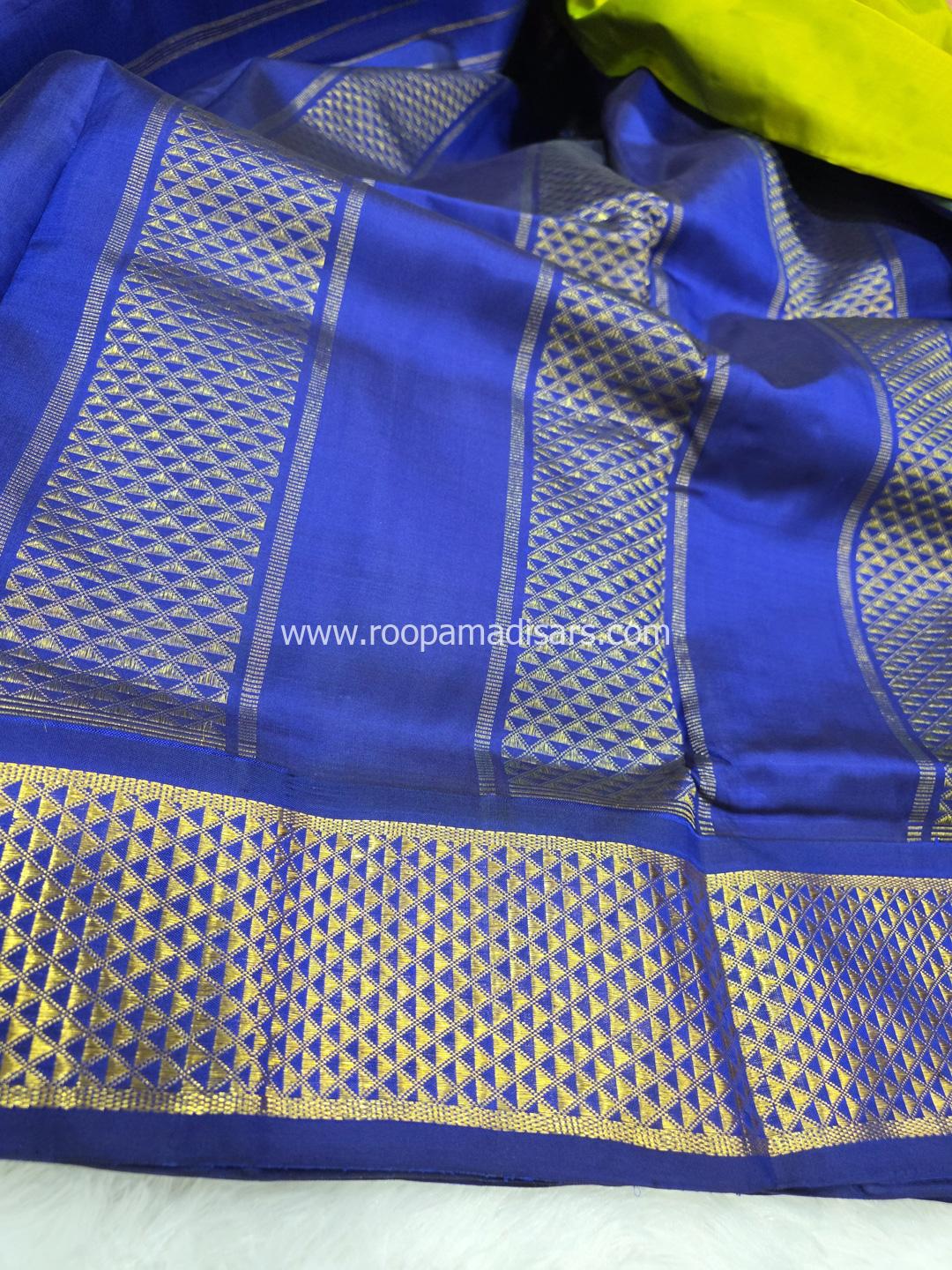 Pure Silk Madisar(with silk mark)-10YARDS PURE SILK PATTU MADISAR KORVAI BORDER WITHOUT BLOUSE PIECE - Image 4