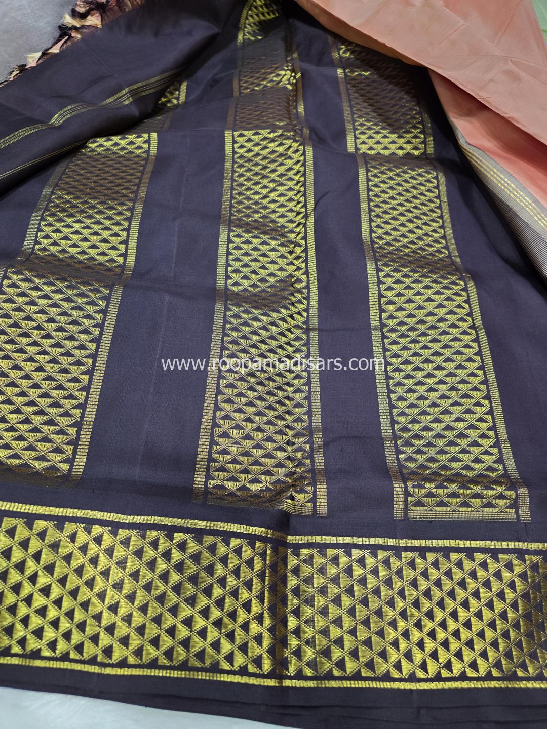 Pure Silk Madisar(with silk mark)-10YARDS PURE SILK PATTU MADISAR KORVAI BORDER WITHOUT BLOUSE PIECE - Image 3