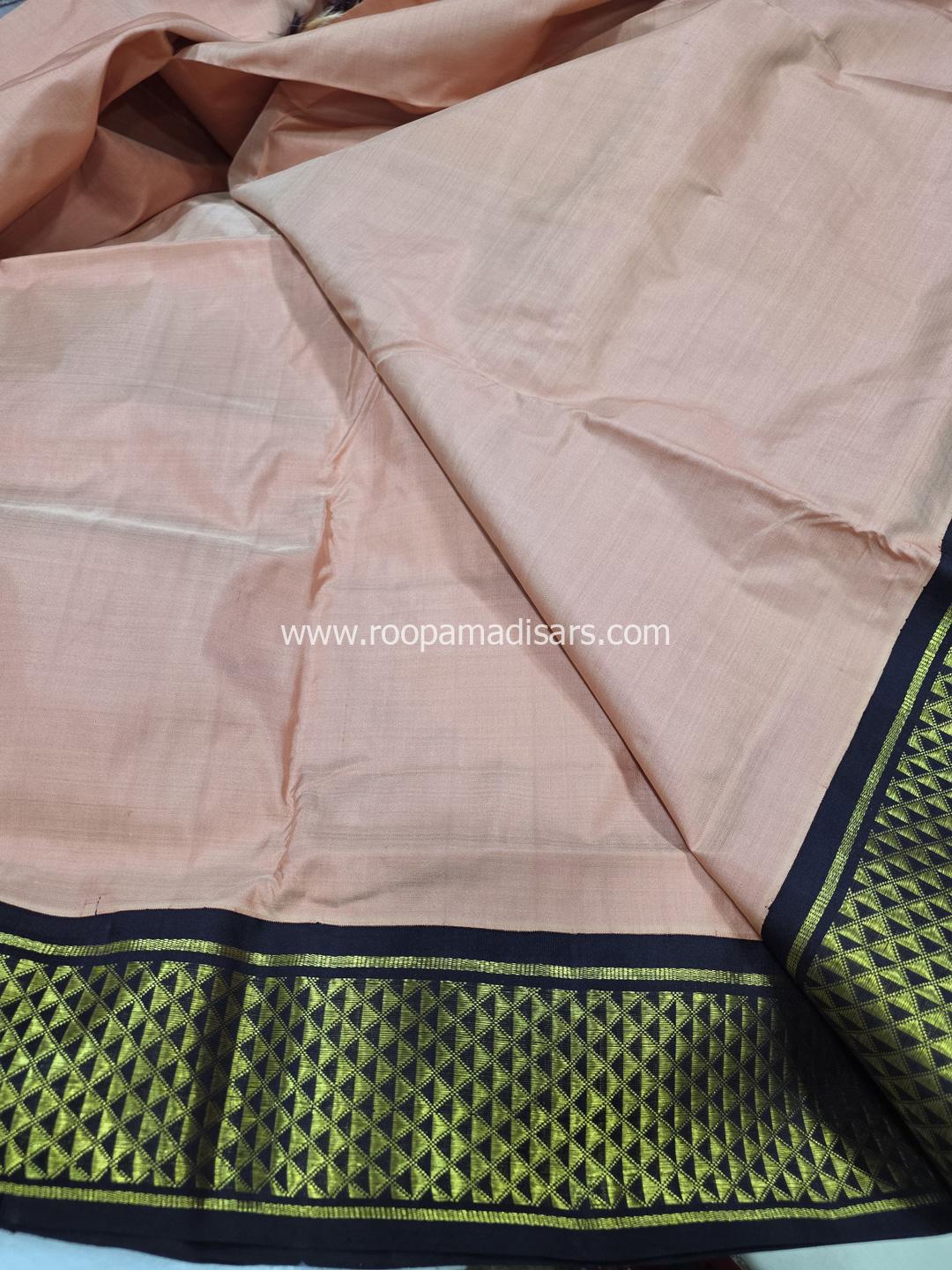Pure Silk Madisar(with silk mark)-10YARDS PURE SILK PATTU MADISAR KORVAI BORDER WITHOUT BLOUSE PIECE - Image 4