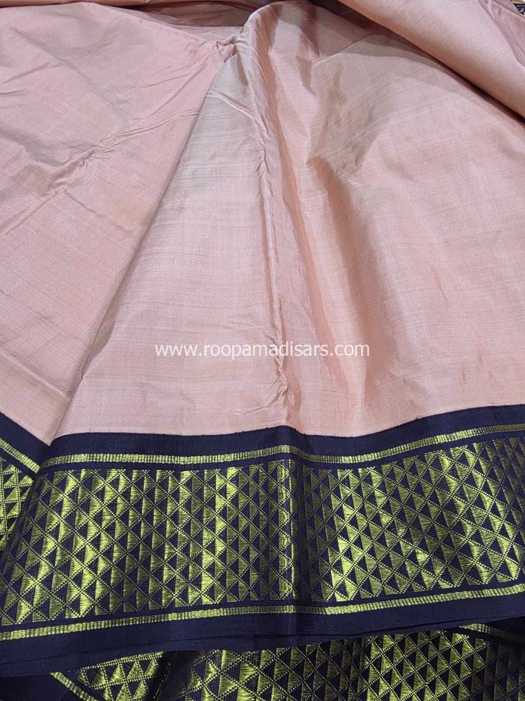 Pure Silk Madisar(with silk mark)-10YARDS PURE SILK PATTU MADISAR KORVAI BORDER WITHOUT BLOUSE PIECE - Image 5