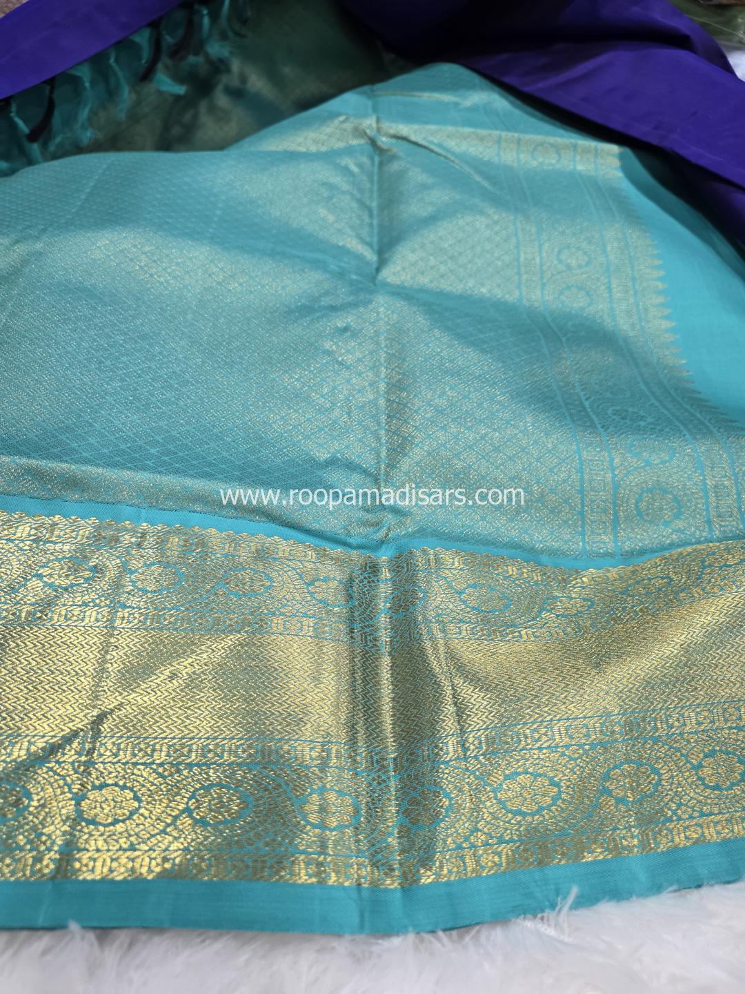 Pure Silk Madisar(with silk mark)-10YARDS PURE SILK PATTU MADISAR KORVAI BORDER WITHOUT BLOUSE PIECE - Image 3