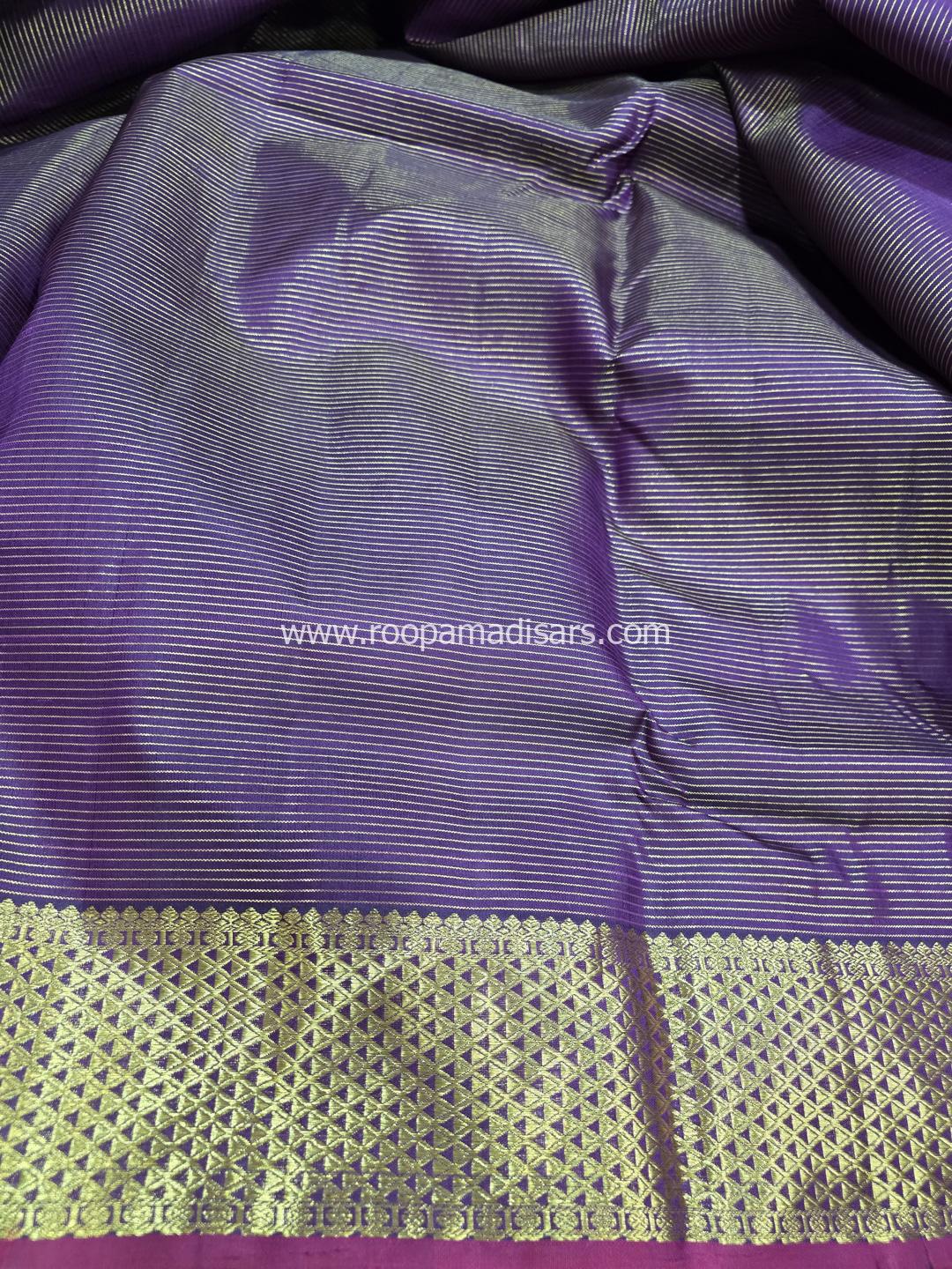 Pure Silk Madisar(with silk mark)-10YARDS PURE SILK PATTU VAIRAOOSI MADISAR KORVAI BORDER WITHOUT BLOUSE PIECE - Image 4
