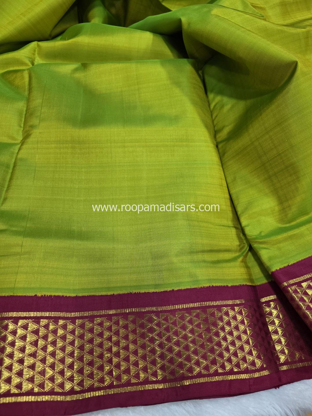 Pure Silk Madisar(with silk mark)-10YARDS PURE SILK PATTU MADISAR KORVAI BORDER WITHOUT BLOUSE PIECE - Image 3