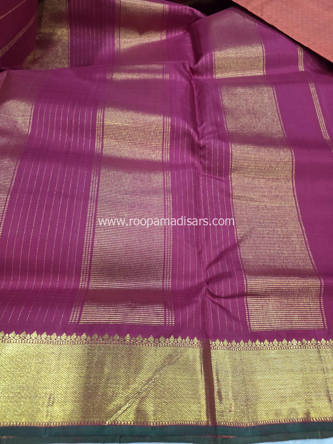 Pure Silk Madisar(with silk mark)-10YARDS PURE SILK PATTU MADISAR KORVAI BORDER WITHOUT BLOUSE PIECE - Image 5