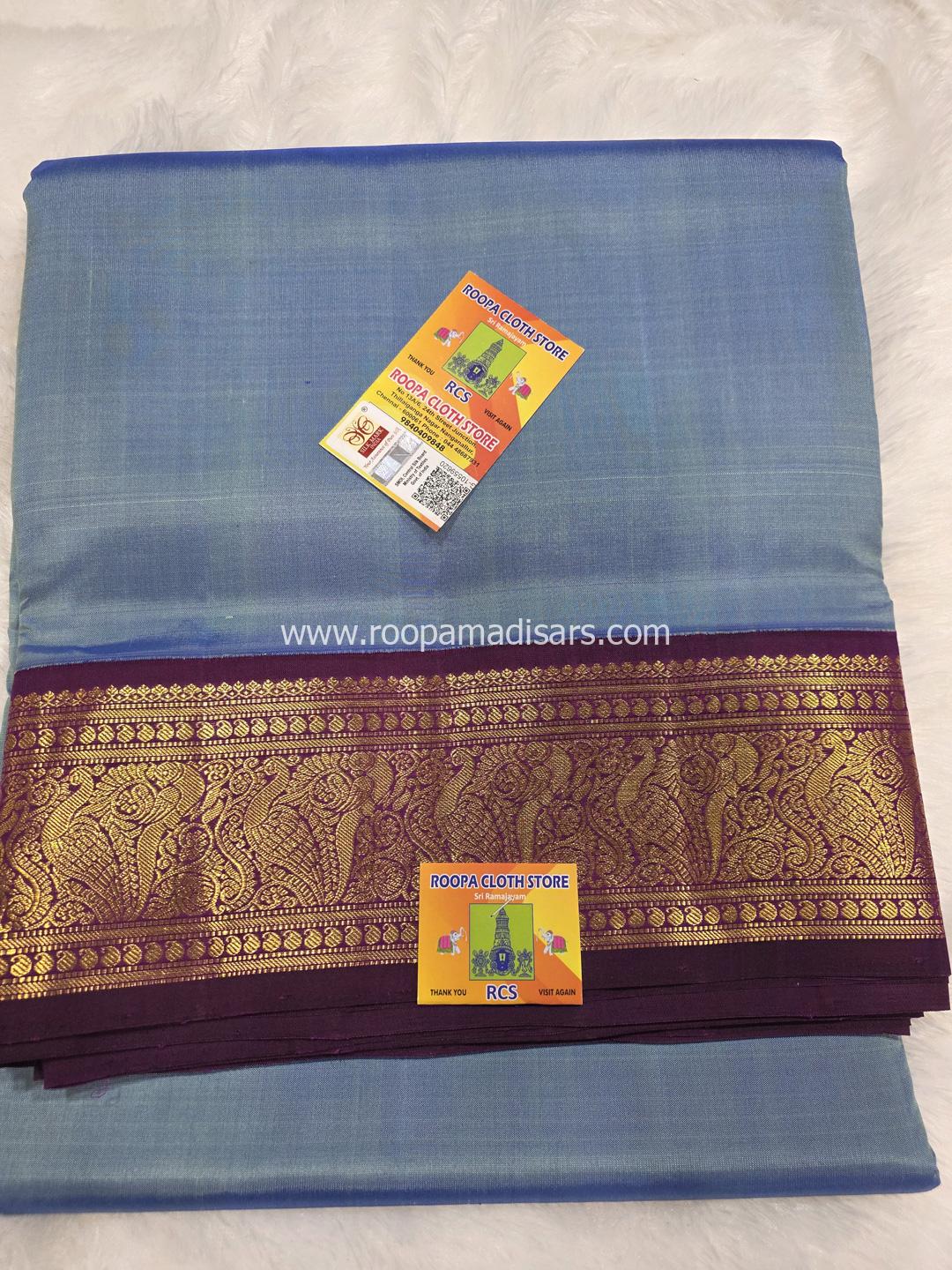 Pure Silk Madisar(with silk mark)-10YARDS PURE SILK PATTU MADISAR KORVAI BORDER WITHOUT BLOUSE PIECE - Image 3