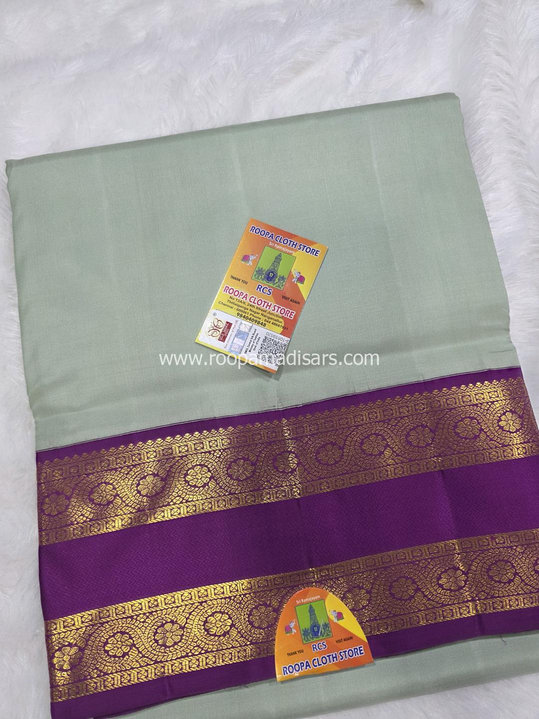 Pure Silk Madisar(with silk mark)-10YARDS PURE SILK PATTU MADISAR KORVAI BORDER WITHOUT BLOUSE PIECE - Image 3