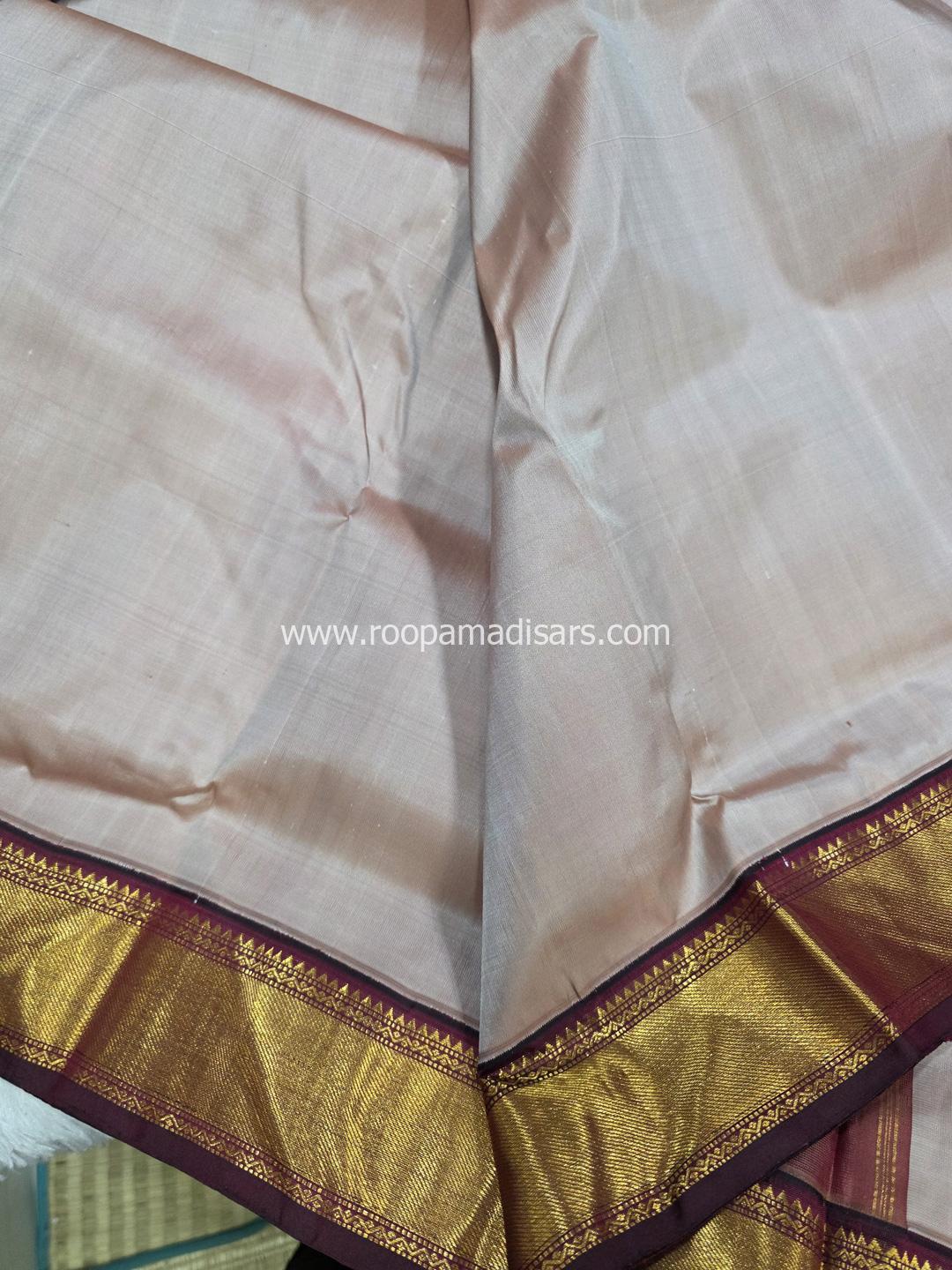 Pure Silk Madisar(with silk mark)-10YARDS PURE SILK PATTU MADISAR KORVAI BORDER WITHOUT BLOUSE PIECE - Image 5