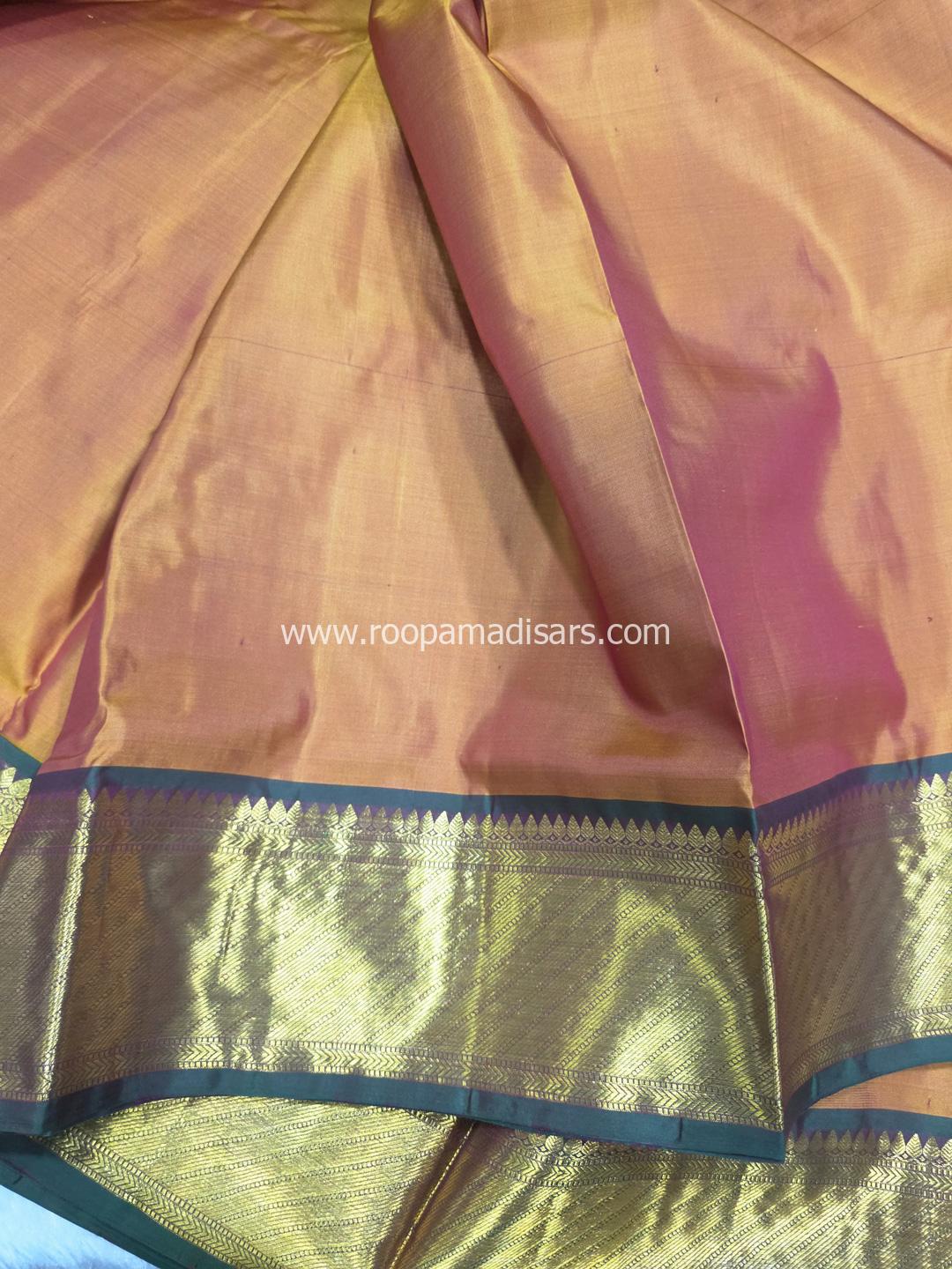 Pure Silk Madisar(with silk mark)-10YARDS PURE SILK PATTU MADISAR KORVAI BORDER WITHOUT BLOUSE PIECE - Image 4