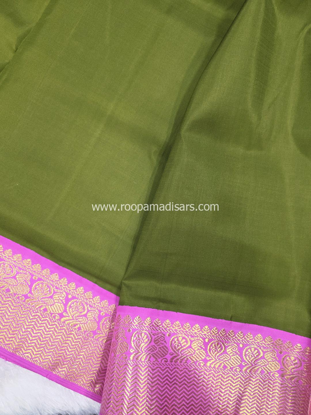 Pure Silk Madisar(with silk mark)-10YARDS PURE SILK PATTU MADISAR KORVAI BORDER WITHOUT BLOUSE PIECE - Image 4
