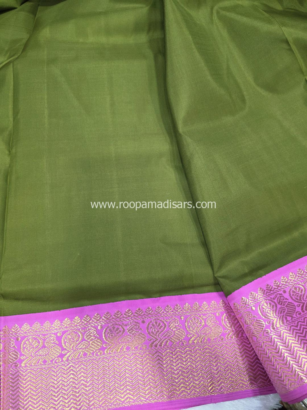 Pure Silk Madisar(with silk mark)-10YARDS PURE SILK PATTU MADISAR KORVAI BORDER WITHOUT BLOUSE PIECE - Image 3