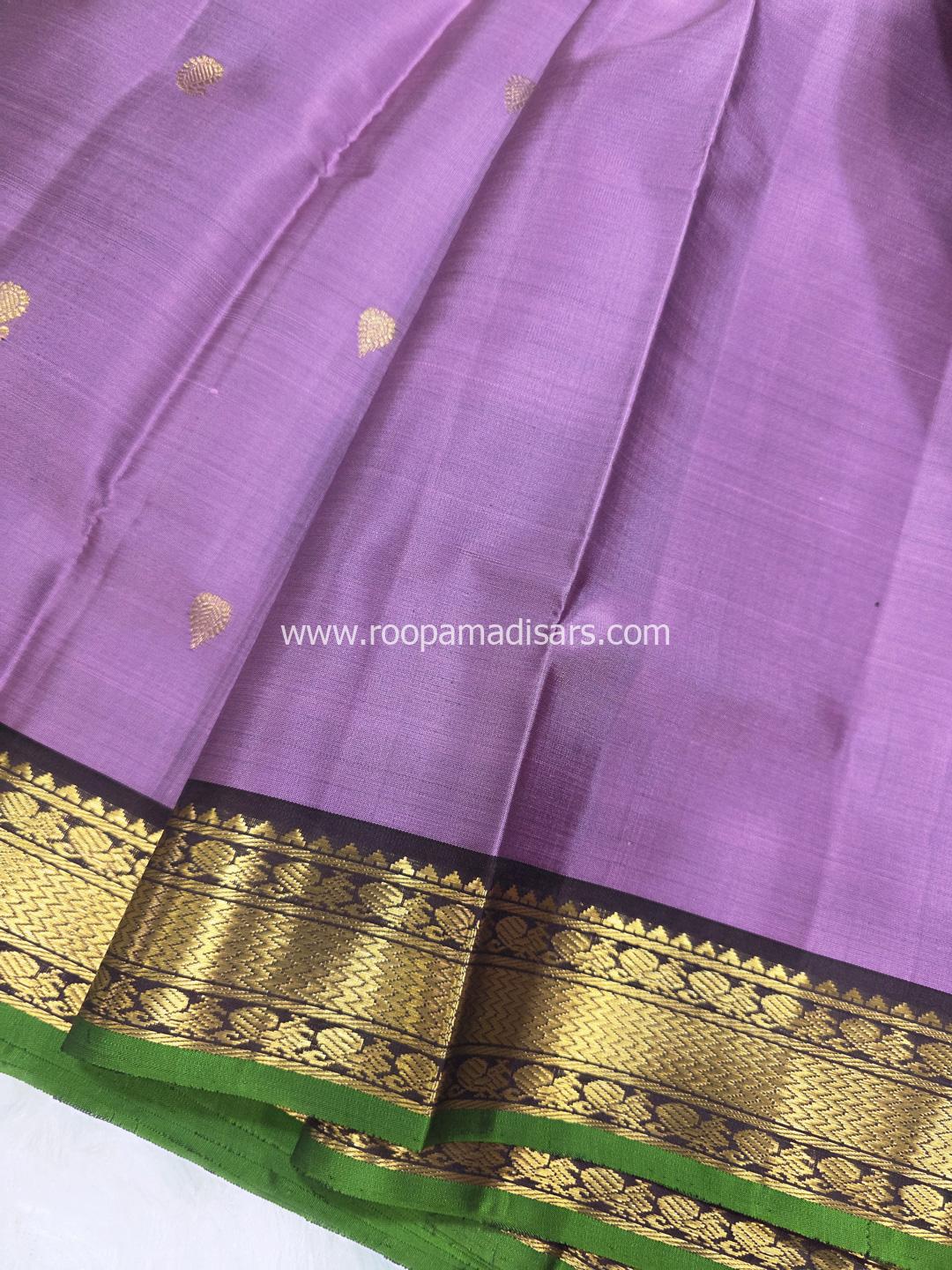 Pure Silk Madisar(with silk mark)-10YARDS PURE SILK PATTU MADISAR KORVAI BORDER WITHOUT BLOUSE PIECE - Image 3
