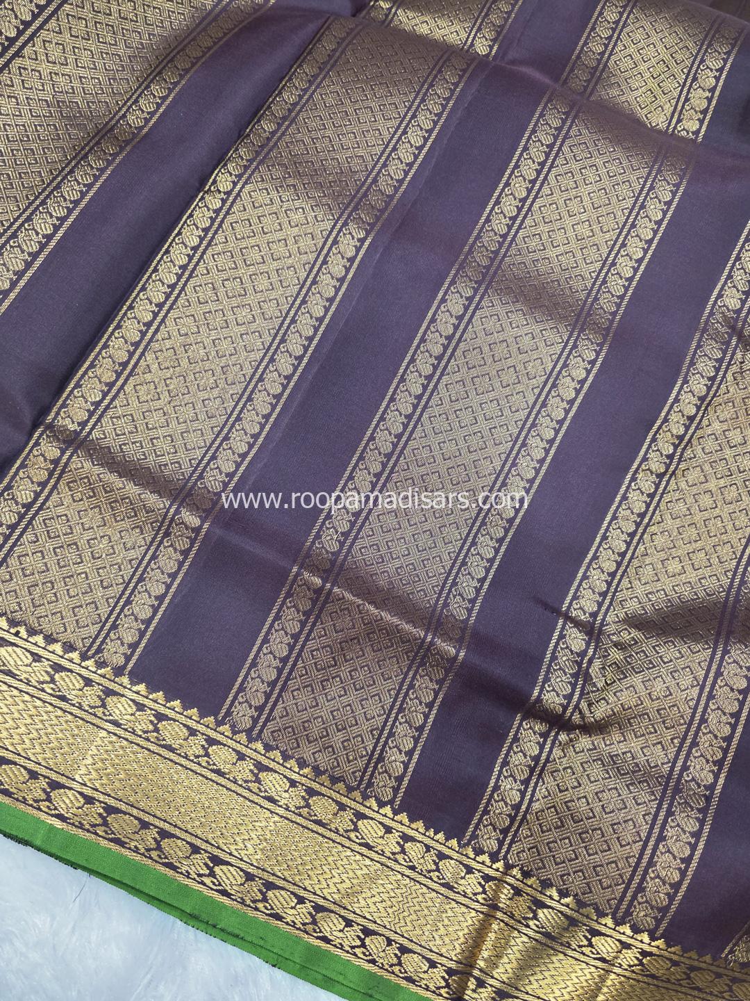 Pure Silk Madisar(with silk mark)-10YARDS PURE SILK PATTU MADISAR KORVAI BORDER WITHOUT BLOUSE PIECE - Image 5