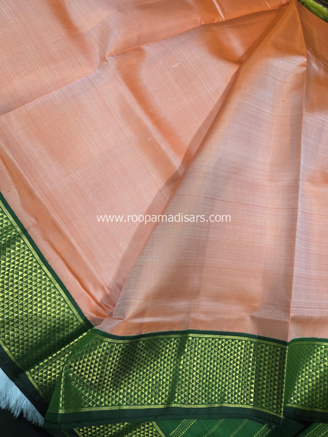 Pure Silk Madisar(with silk mark)-10YARDS PURE SILK PATTU MADISAR KORVAI BORDER WITHOUT BLOUSE PIECE - Image 5