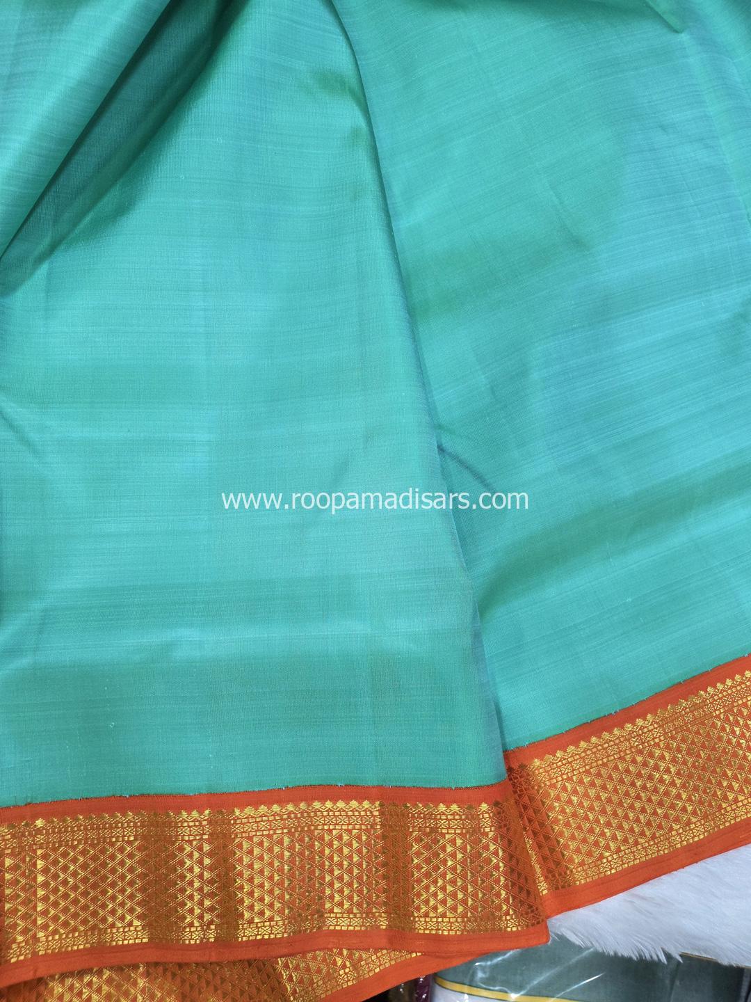 Pure Silk Madisar(with silk mark)-10YARDS PURE SILK PATTU MADISAR KORVAI BORDER WITHOUT BLOUSE PIECE - Image 4