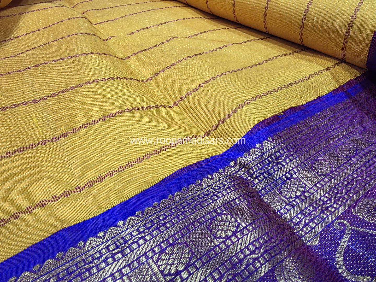 Pure Silk Madisar(with silk mark)-10YARDS PURE SILK VAIRAOOSI VELDHARI PATTU MADISAR KORVAI BORDER WITHOUT BLOUSE PIECE - Image 5