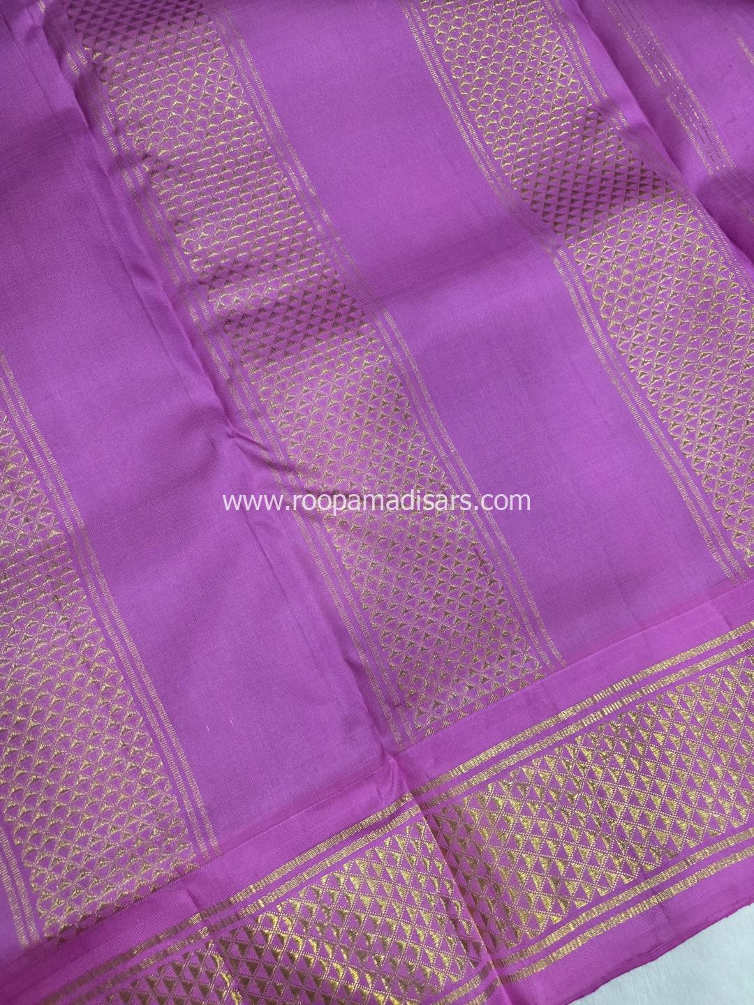 Pure Silk Madisar(with silk mark)-10YARDS PURE SILK PATTU MADISAR KORVAI BORDER WITHOUT BLOUSE PIECE - Image 5