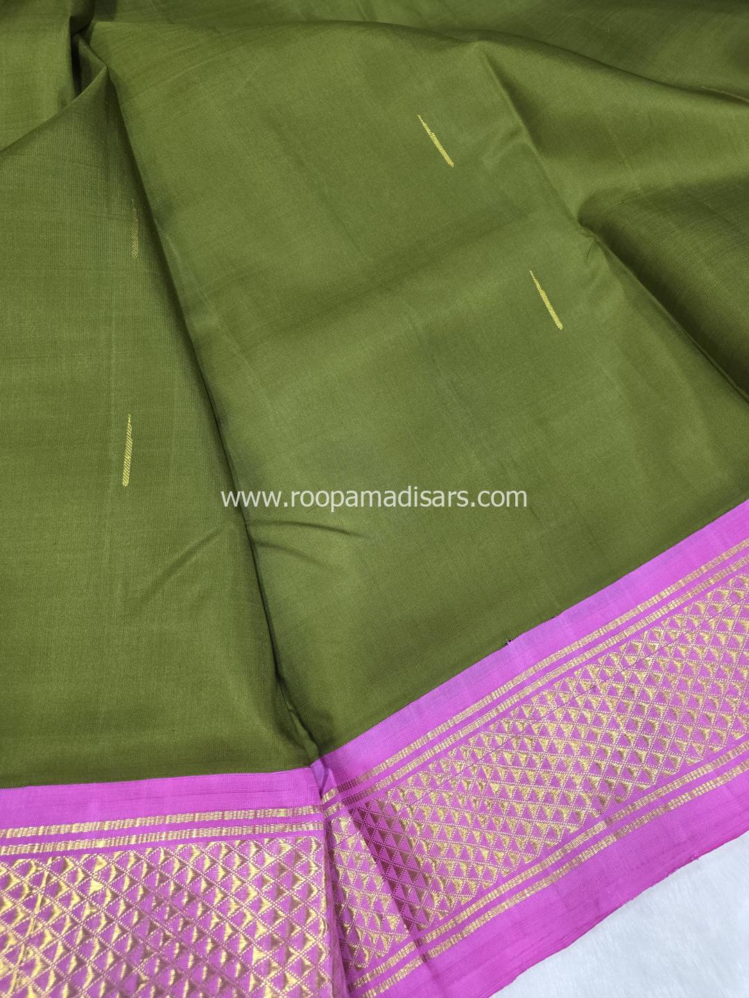 Pure Silk Madisar(with silk mark)-10YARDS PURE SILK PATTU MADISAR KORVAI BORDER WITHOUT BLOUSE PIECE - Image 3