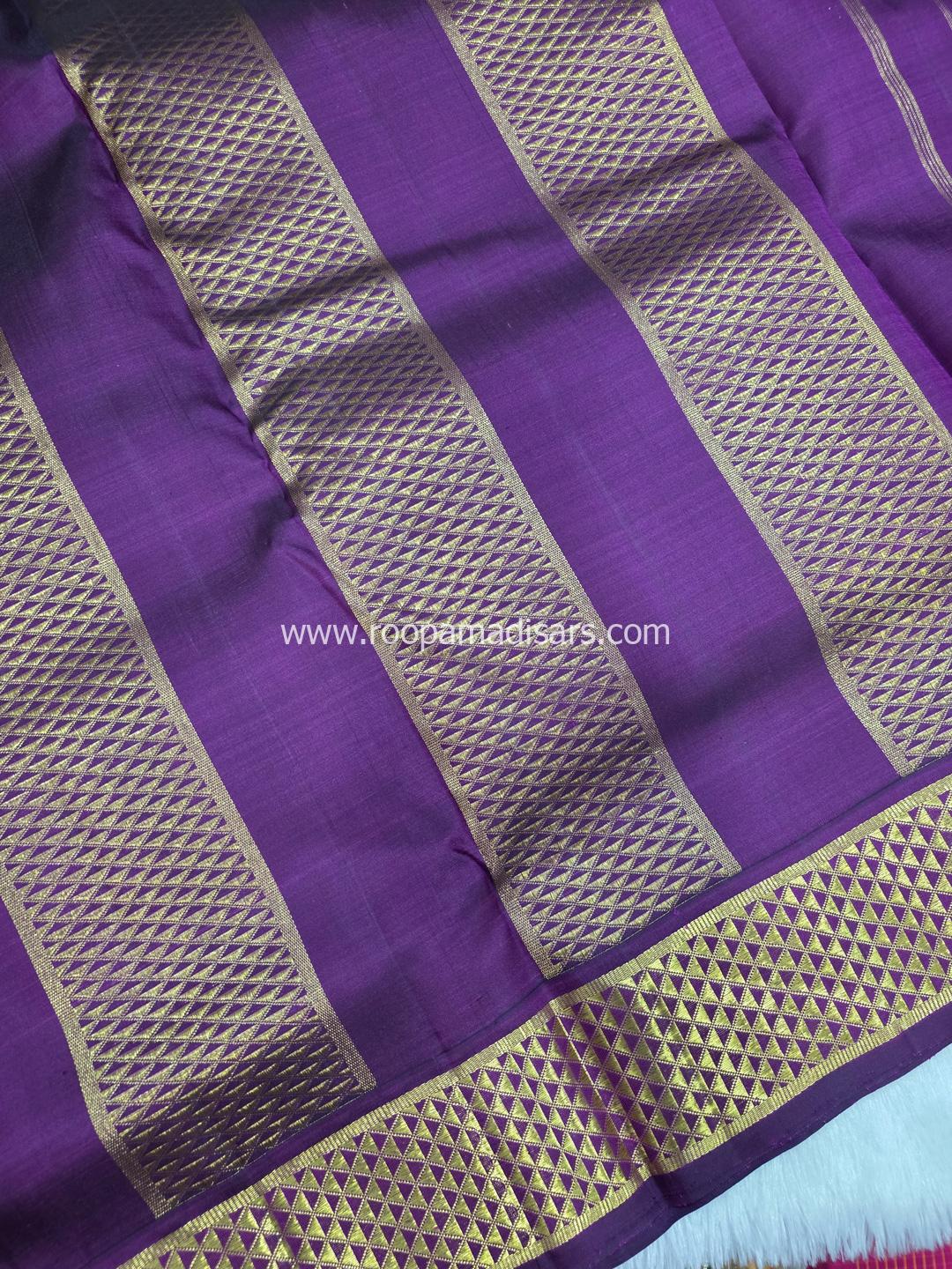 Pure Silk Madisar(with silk mark)-10YARDS PURE SILK PATTU MADISAR KORVAI BORDER WITHOUT BLOUSE PIECE - Image 5