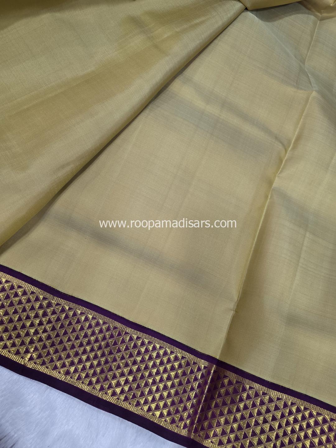Pure Silk Madisar(with silk mark)-10YARDS PURE SILK PATTU MADISAR KORVAI BORDER WITHOUT BLOUSE PIECE - Image 3