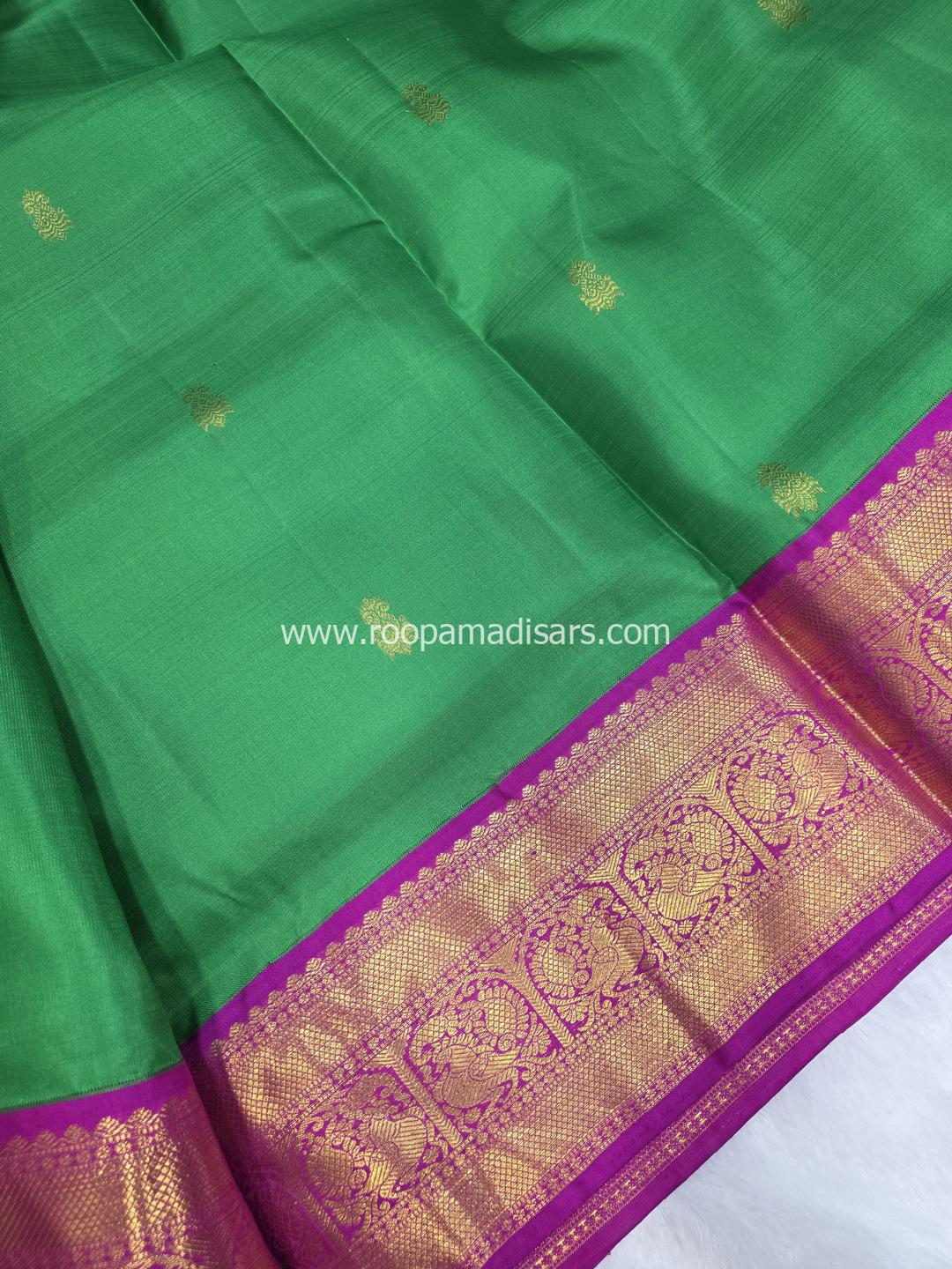Pure Silk Madisar(with silk mark)-10YARDS PURE SILK PATTU MADISAR KORVAI BORDER WITHOUT BLOUSE PIECE - Image 3