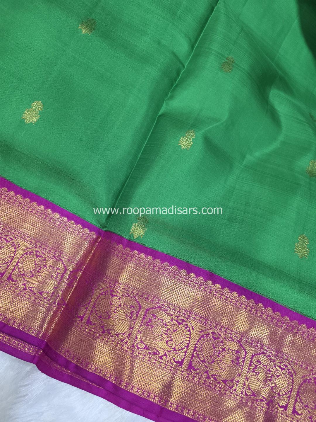 Pure Silk Madisar(with silk mark)-10YARDS PURE SILK PATTU MADISAR KORVAI BORDER WITHOUT BLOUSE PIECE - Image 4