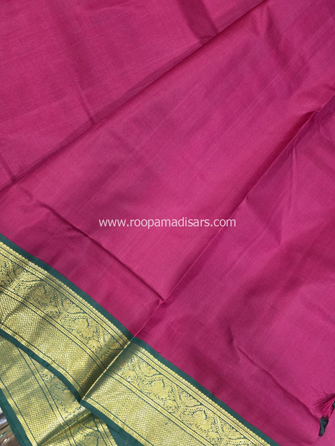 Pure Silk Madisar(with silk mark)-10YARDS PURE SILK PATTU MADISAR KORVAI BORDER WITHOUT BLOUSE PIECE - Image 4