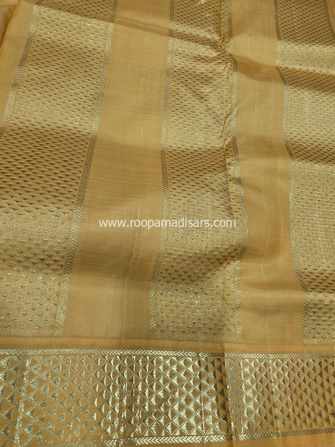 Pure Silk Madisar(with silk mark)-10YARDS PURE SILK PATTU MADISAR KORVAI BORDER WITHOUT BLOUSE PIECE - Image 5